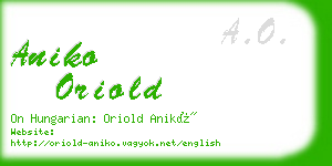 aniko oriold business card